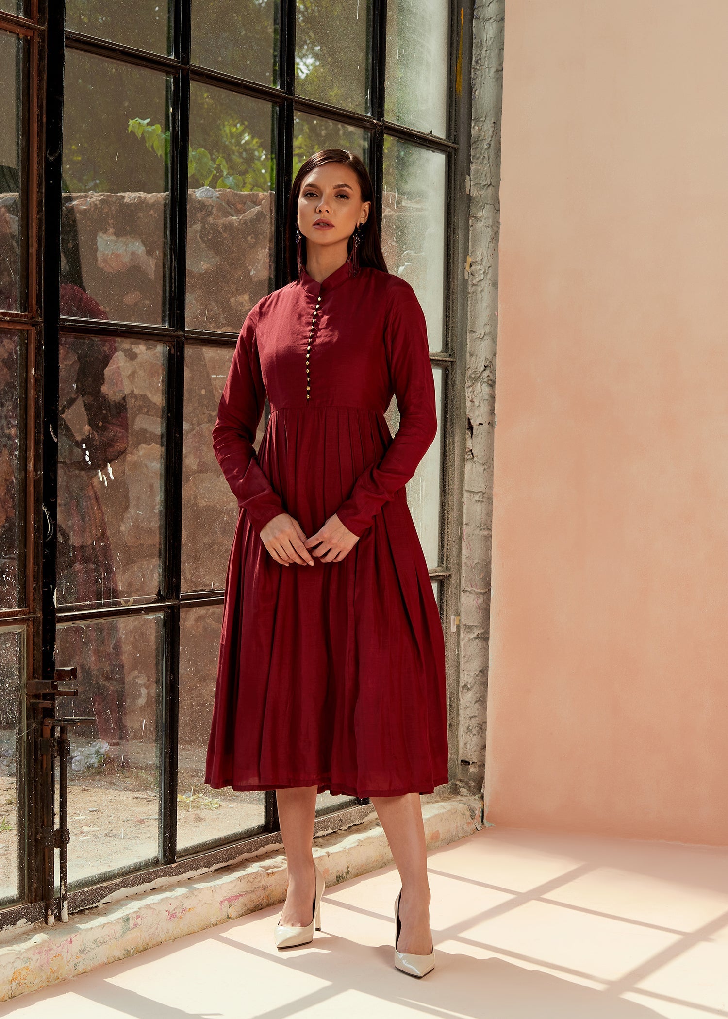 Sangria Pleated Tunic