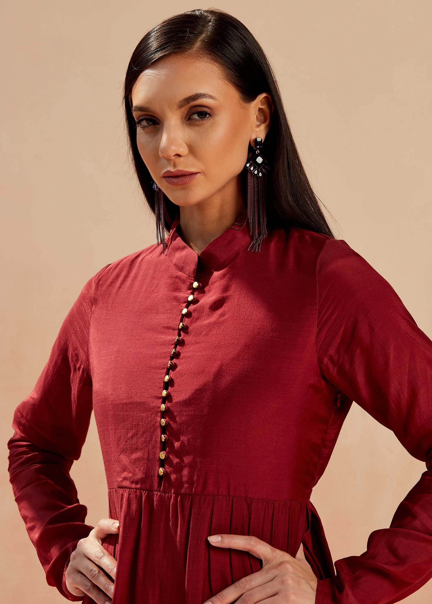 Sangria Pleated Tunic