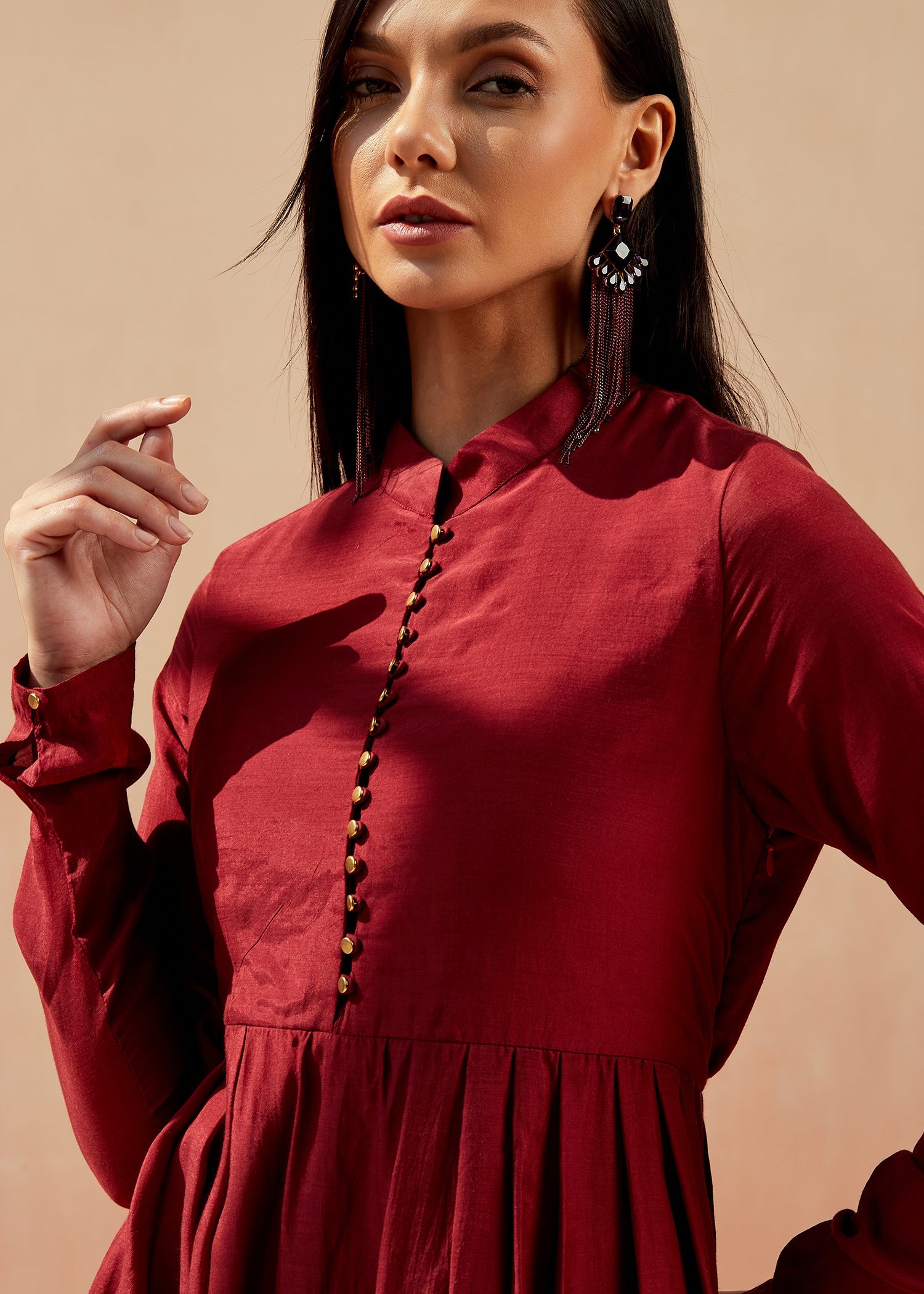 Sangria Pleated Tunic