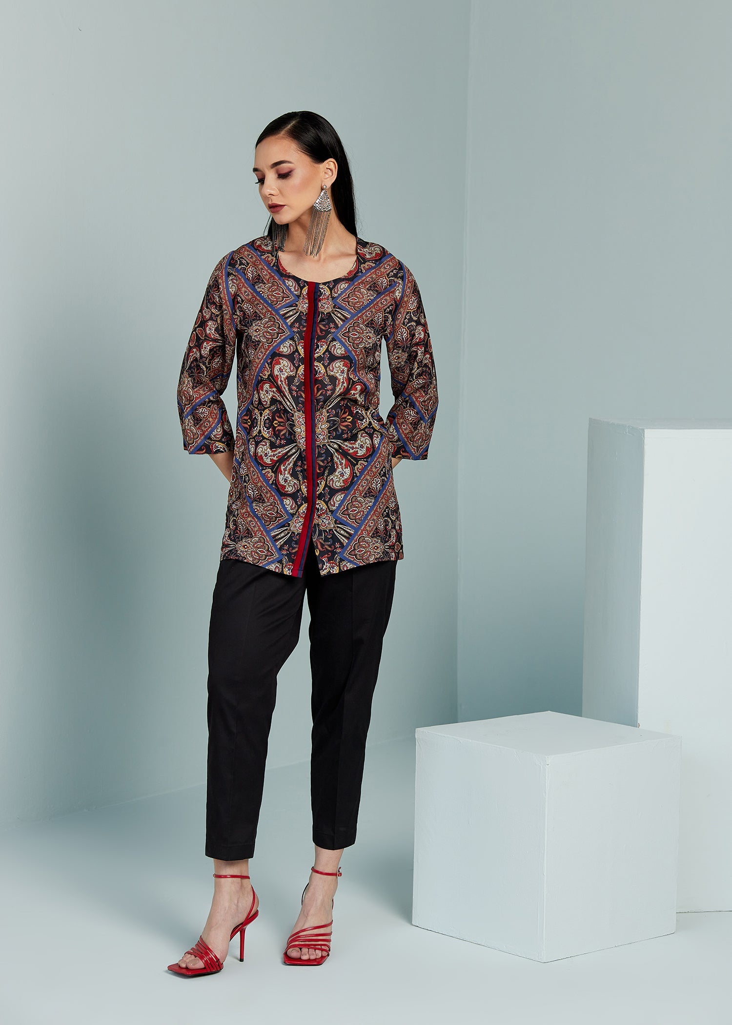 Paisley Printed Long Top