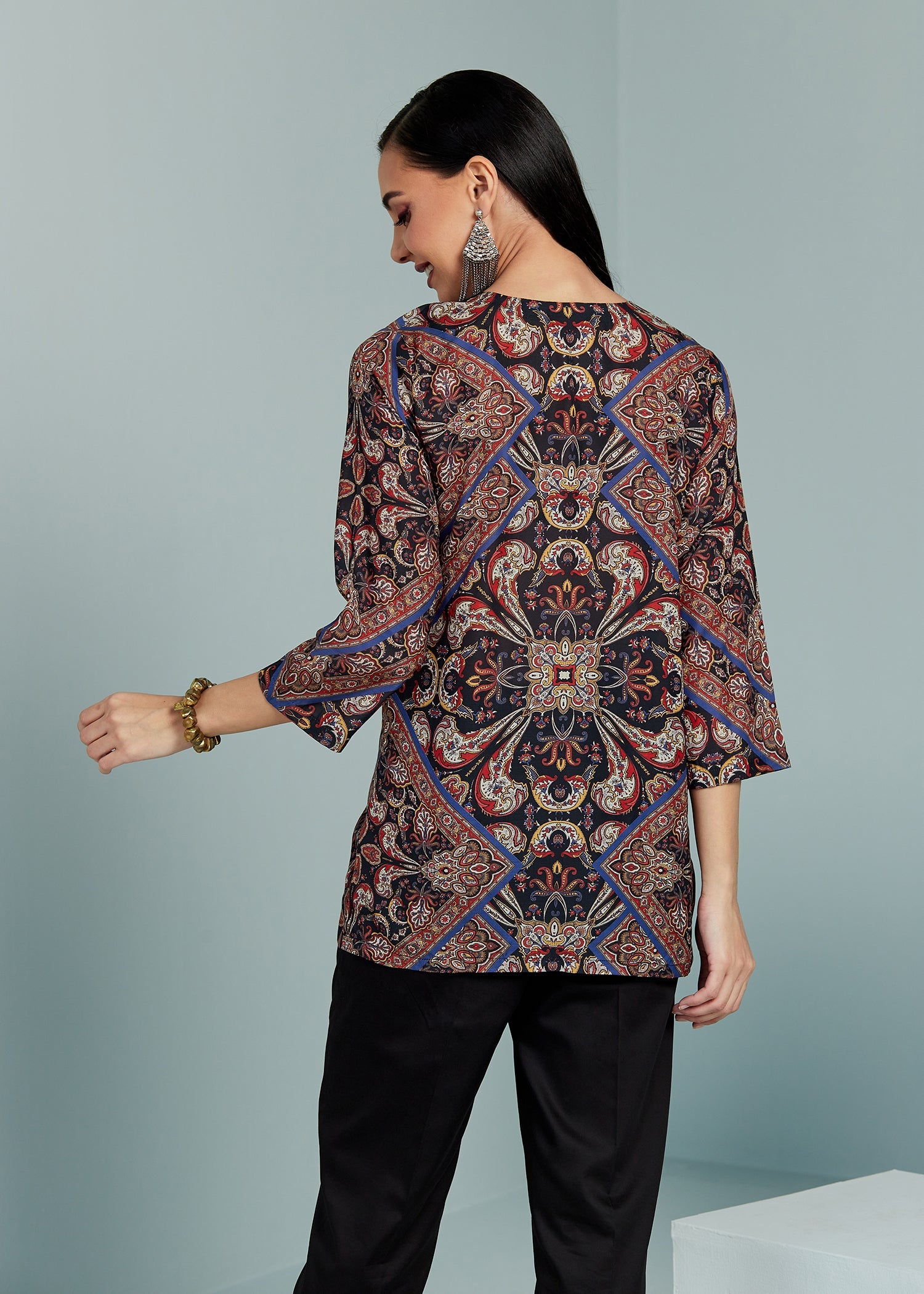 Paisley Printed Long Top