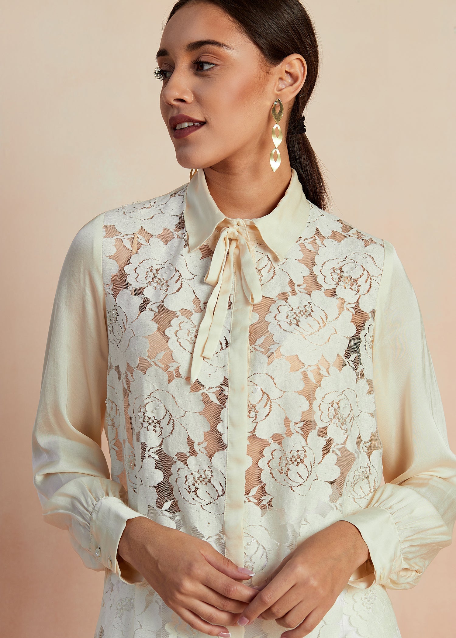 FLORAL NET SHIRT