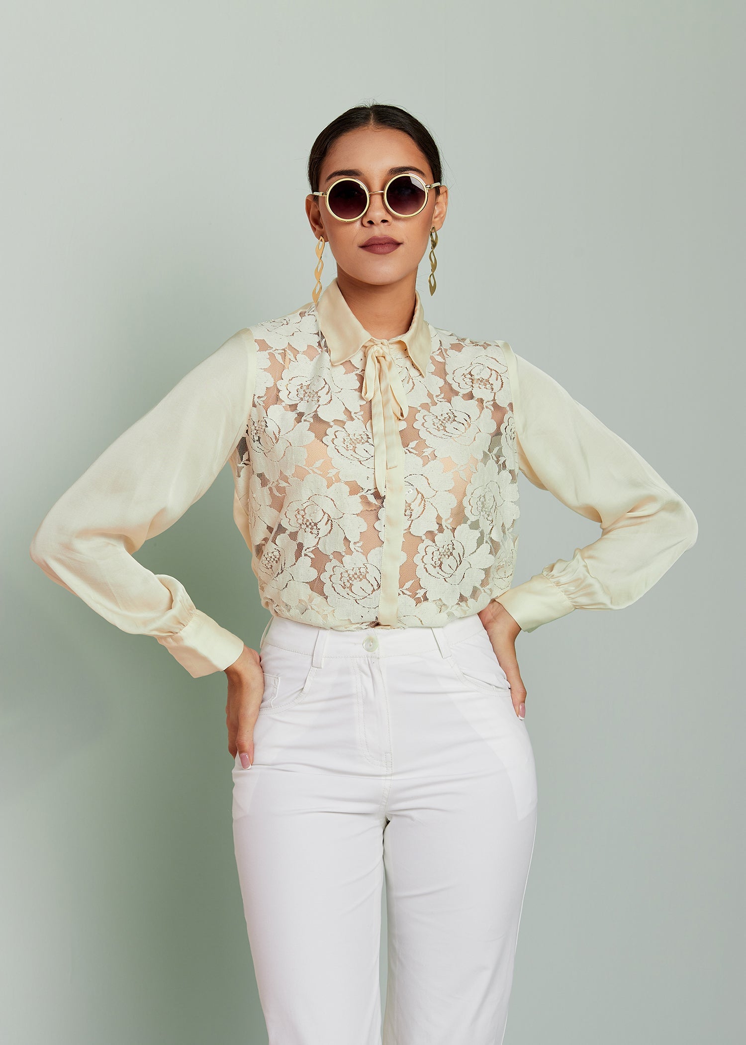 FLORAL NET SHIRT