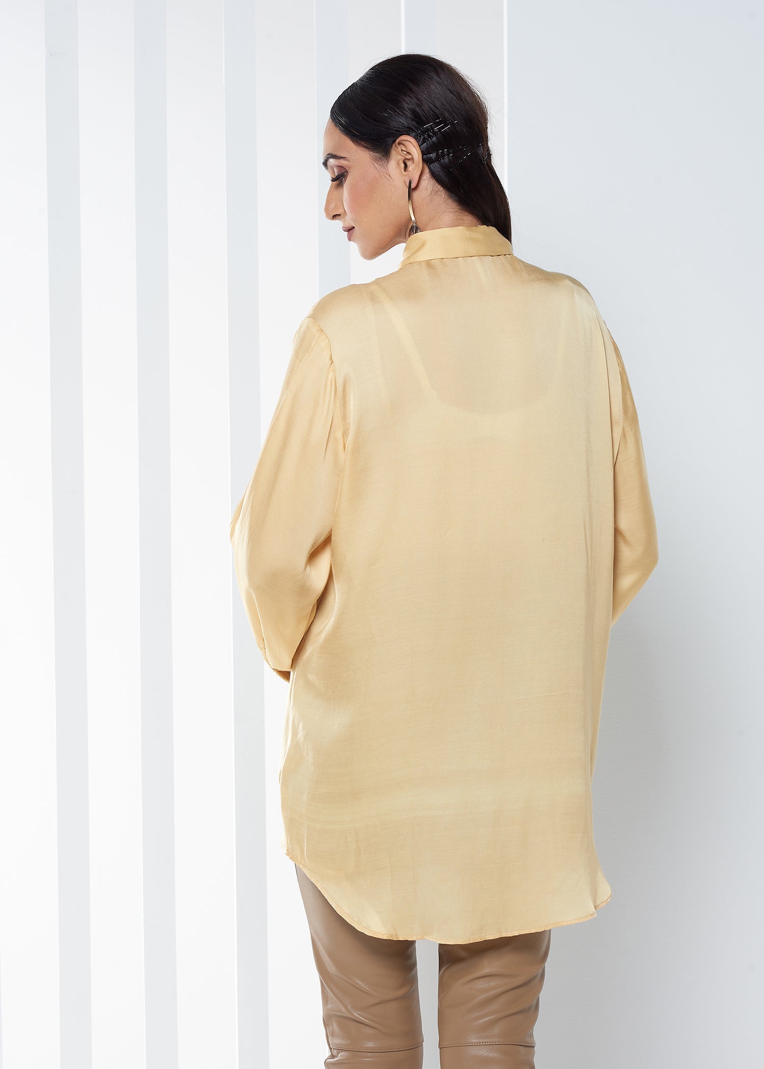 DUNE EMBELLISHED SATIN SHIRT