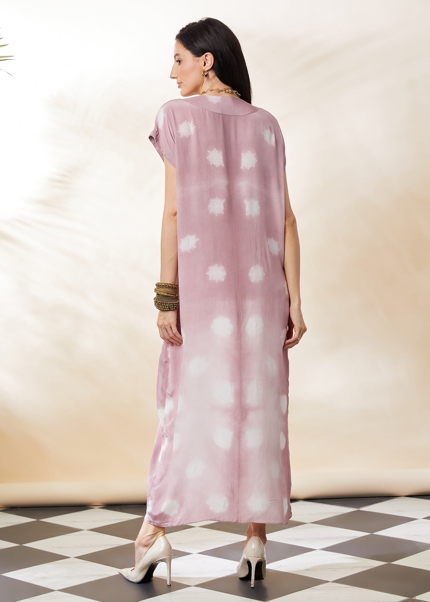 Lilac Shibori Kaftan