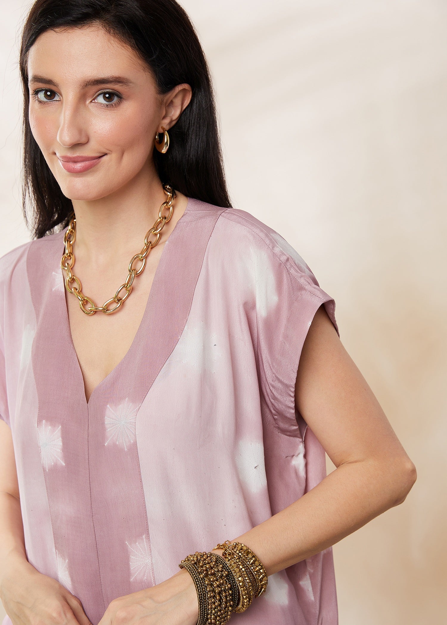 Lilac Shibori Kaftan