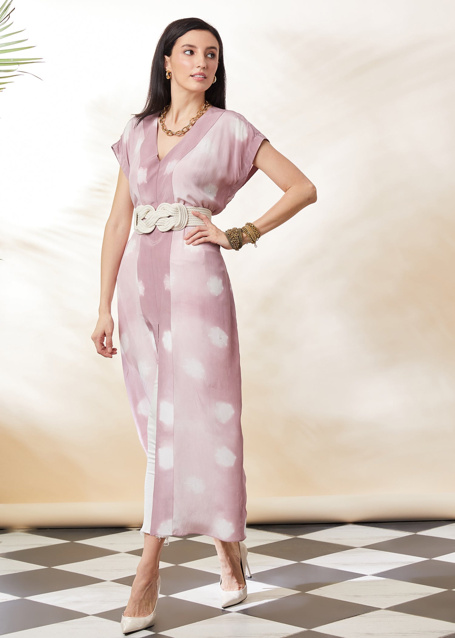 Lilac Shibori Kaftan