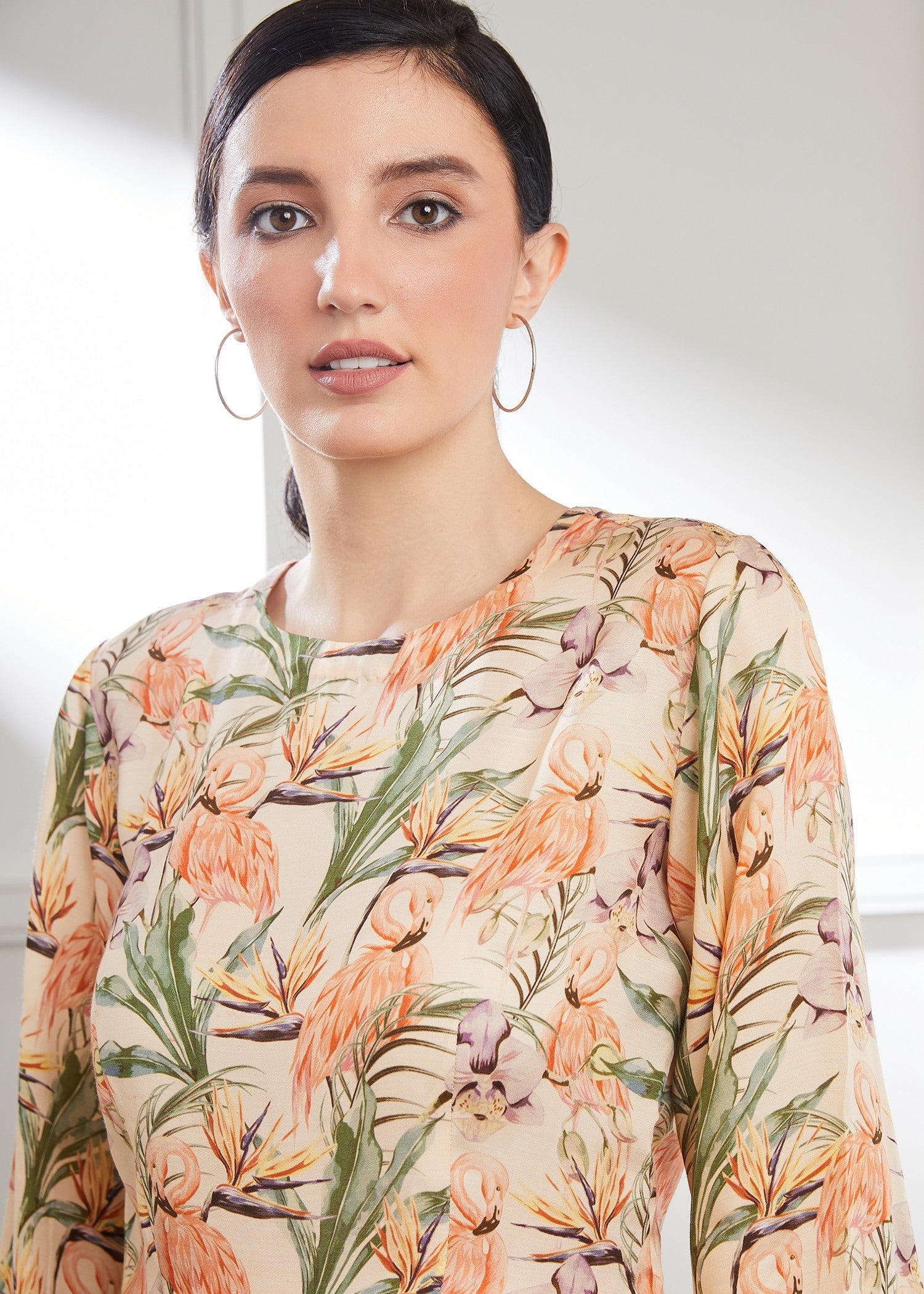 Peach Printed Top