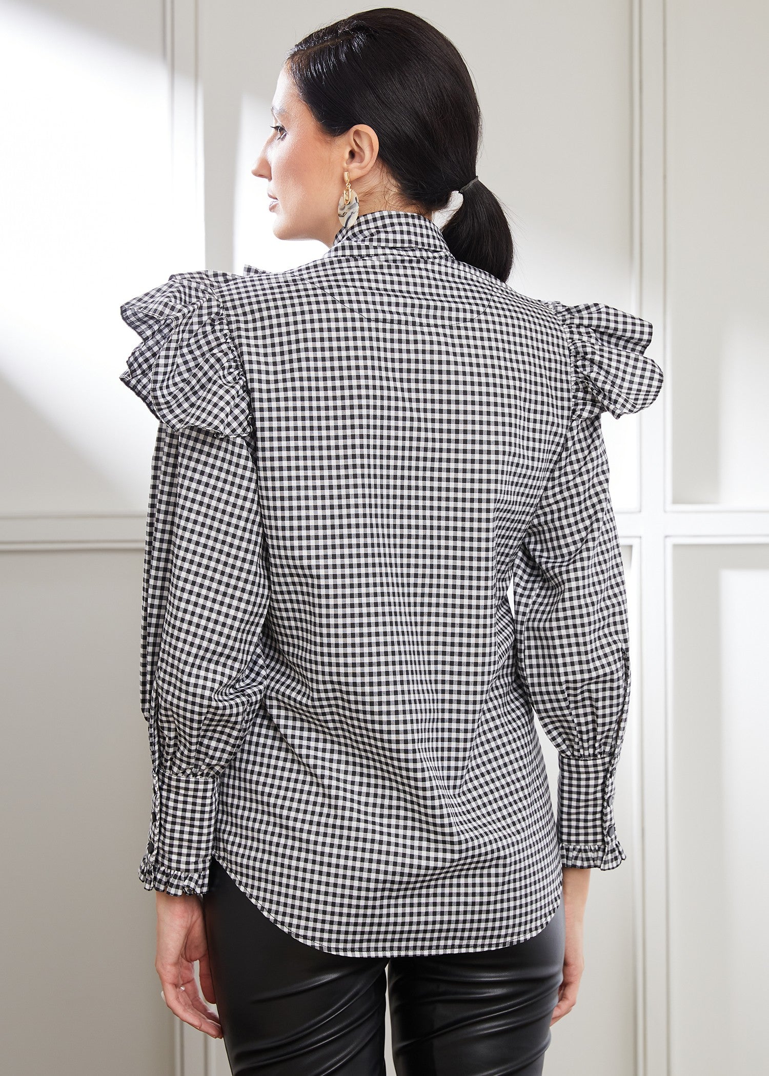 Ruffled Checked Top